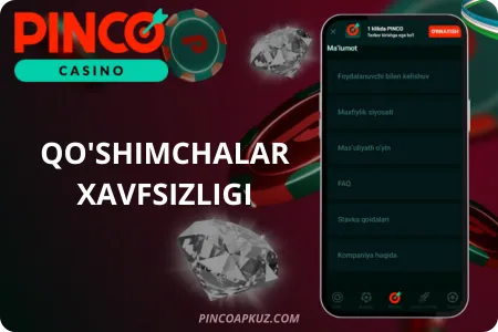 Pinco - Qo'shimchalar xavfsizligi